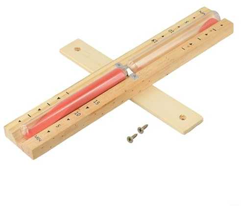 Reloj de arena de reloj de arena de 15 minutos para sauna, reloj de vapor de madera y vidrio resistente al calor para salas de sauna, yoga y ejercicio, blanco (rojo)