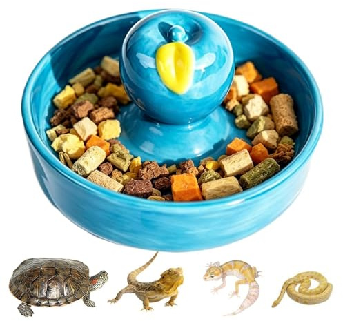 Generisch Reptilien-Futterschale Kippsicherer Keramik Futternapf | Aquarien-Becken für Wasserschildkröten Für Echsen, Schildkröten, Chamäleons, Einsiedlerkrebse, Krabben, Schlangen, Frösche,