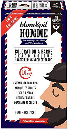 Blondépil Homme Coloration A Barbe Brun Naturel Barbe/Moustache Kit 3 Utilisations