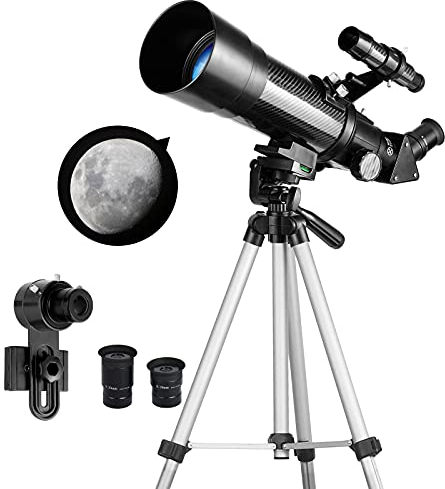 Telescopio per bambini e principianti - 70mm Apeture 400mm AZ Mount Telescopi per adulti - Buon partner per vedere la luna e il pianeta Binocolo da tetto 10 x 42