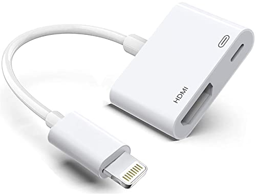 Adaptateur Apple Lightning vers HDMI, convertisseur Audio vidéo AV numérique certifié MFi, câble d'écran de synchronisation 1080p pour iPhone, iPad, iPod vers TV/projecteur/Moniteur