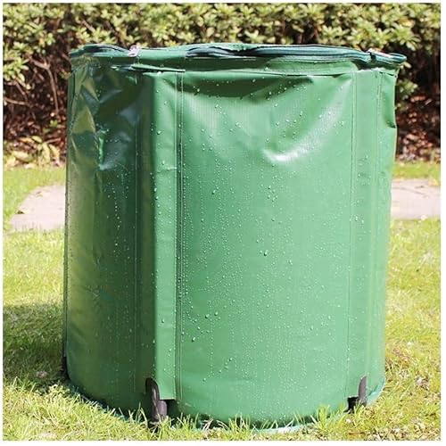 Regentonne Faltbar Faltbares Regenfass, Regenwasser-Sammelsystem, Wasser-Sammelcontainer-Kit, PVC Eimer mit Wasserhahn und Filterelement for Gärten, Rasen (Color : Green, Size : 1000L/120x88cm)