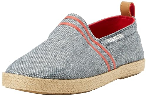 Tommy Hilfiger Herren Espadrilles Basic Tommy Flat Stoffschuhe, Blau (Desert Sky), 43