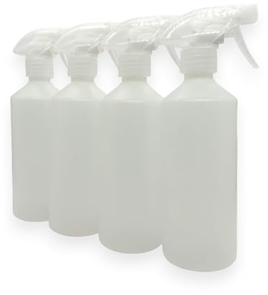 Mayfield Spray Bottles x4 – 500ml, UK Made, Mist & Jet, HDPE, Chemical Resistant, Leak Proof Trigger