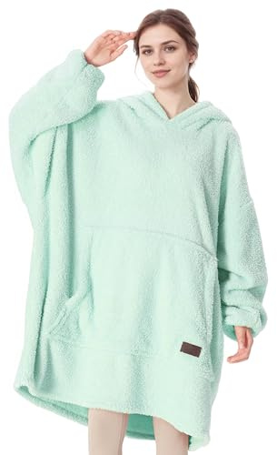 Catalonia Classy Coperta con cappuccio oversize indossabile, felpa con cappuccio Snuggle Sherpa, calda coperta con maniche per l'inverno, regali per mamma, donna, uomo, adulto, adolescente