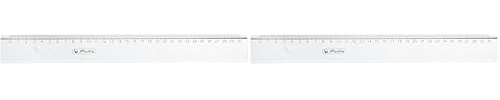 Herlitz Lineal aus transparenter Kunststoff, 30 cm (Packung mit 2)