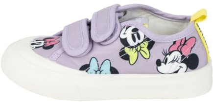 Sneakers Minnie Mouse per Bambini - Lilla - Taglia 28 - Chiusura con Velcro - Scarpe da Ginnastica in Tela con Suola in TPR - Chiusura Posteriore - Prodotto Originale Disegnato in Spagna
