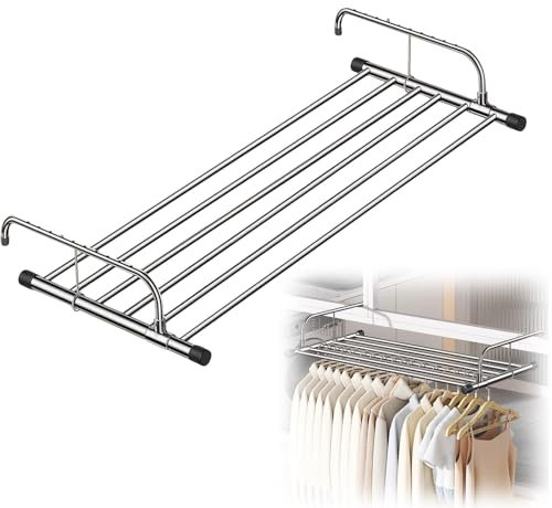HJXGQJM Heizkörpertrockner, Klappbar，Balkon Wand-Trockner Edelstahl，Handtuchhalter Für Das Bad, Perfekt Zum Trocknen Von Wäsche Auf Der Heizung Oder Dem Balkon，Ausziehbar Wäscheständer(86-158cm)
