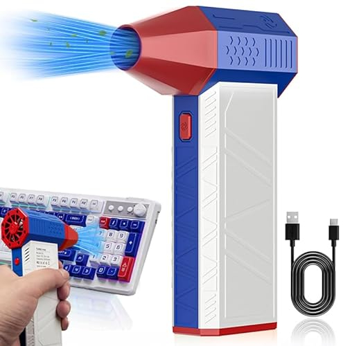 Limpiador de aire comprimido para PC, limpiador de aire comprimido de 130000 RPM para PC, mini soplador Jet Dry, plumero de aire eléctrico de 3 velocidades, pistola de aire comprimido recargable para