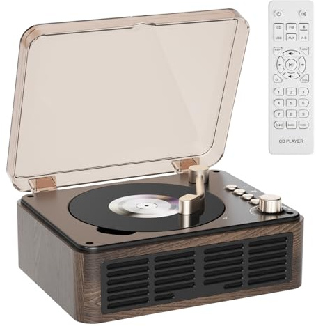 Gueray CD Player with Hi-Fi Stereo Sound, Classic CD Player, Raido CD Player with Speakers and FM Radio, Retro Support, USB & AUX & TF Card Playback for