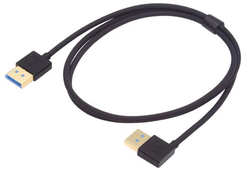 cablecc Câble DisplayPort 1.4 DP vers Ultra HD UHD 4K 144Hz DP 8K 60Hz Câble coudé à 90° pour moniteur d'ordinateur portable de bureau 100 cm