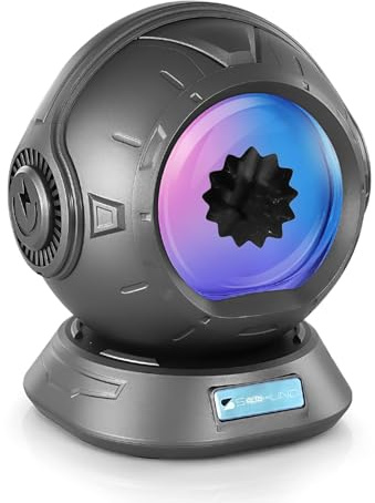 sovenomund Ferrofluid Lautsprecher, Ferrofluid Audio Visueller Bluetooth-Lautsprecher, tanzendes Ferrofluid mit 2 einstellbaren Modi und bunten Lichtern (Perlweiß) (Grau)