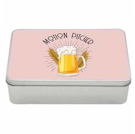 Fabulous Aufbewahrungsbox aus Metall, Rosa – Motion Pitcher Bar Beer Cinema Party – 11 x 18,5 x 5,5 cm – Aufbewahrungsbox, Schlüssel, Werkzeug, Brotdose, Zucker, Kekse