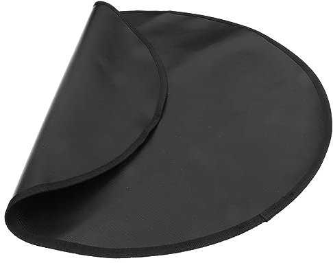 getuse Tapis rond ignifuge pour barbecue, tapis de cuisson ignifuge, tapis de cuisson multifonction avec fibre de feuille d'aluminium, tapis de feu extérieur isolant thermique, 0,3 x 61 cm
