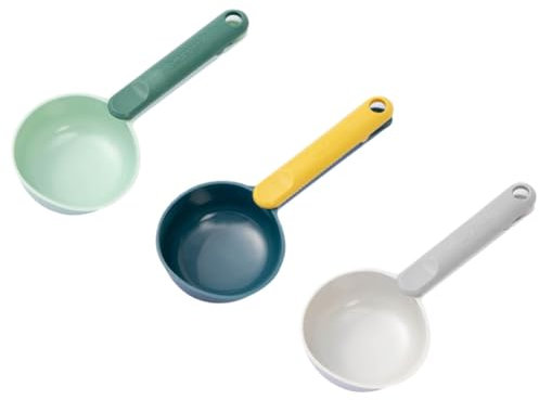 OFFSCH 3piezas Cucharas Arroz Multiusos Con Mango Cómodo y Diseño Resistente Para Harina Cereales y Granos Cocina Doméstica Material Abs Seguro y Fácil Limpieza