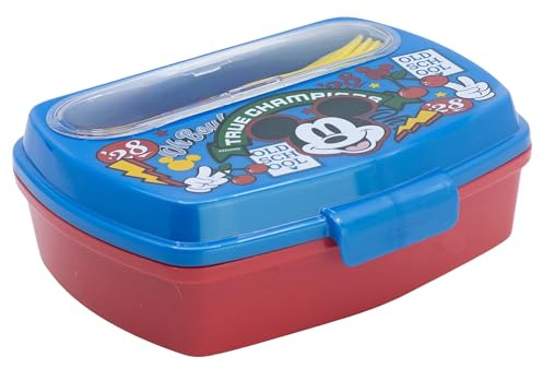 Stor SANDWICHERA RECTANGULAR CON CUBIERTOS MICKEY TRUE CHAMPIONS