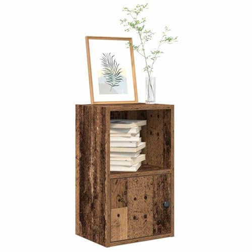 Xichuzi Bücherregal Altholz-Optik 31x24x52 cm Holzwerkstoff, Bookshelf, Regalbrett, Book Shelf, Bücher Regal, Deko Regal Wohnzimmer, Standregal - 860326