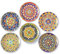 Platos de Postre Colores de Cerámica - Juego de 6 Platos para Ensalada en Estilo Bohemio - Ideal para Servir Desayuno, Aperitivos y Tapas - Apto para Microondas y Lavavajillas - 22 cm