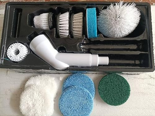 Scrubber elettrico a rotazione, spazzola per la pulizia senza fili con 11 testine sostituibili, spazzola elettrica senza fili impermeabile IPX7 per vasca e piastrelle per pavimenti 360 Power Scrubber
