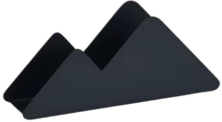 Serviettenhalter Schwarz Mattes, Serviettenhalter Freistehender Metall Tischtuchspender, Servietten-Rahmen für Restaurant Café Hotel Küche（17 * 4,5 * 7） (Entfernter Berg)