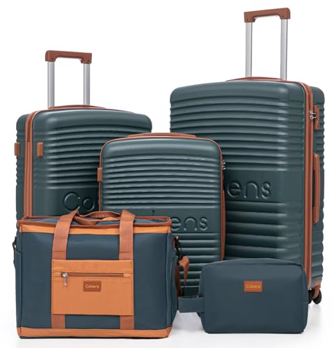 Cobens Luggage Sets 5 Piece, Hardshell Suitcases with Wheels, 20/24/28 | Lightweight ABS, TSA-Approved Locks, 360° Spinner Wheels, Carry-On & Checked Family Travel