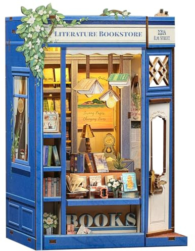 CUTEBEE DIY Book Nook Kit - Miniature House Model Building Kit (Literature Bookstore)