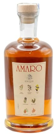 Amaro Nunquam Ml.700. Amaro artigianale toscano ottenuto con la macerazione in alcool biologico di 24 tipi diversi di piante officinali, spezie e scorze di agrumi, accuratamente selezionate.
