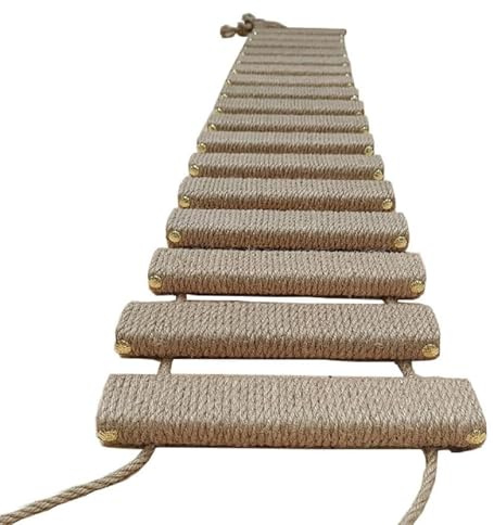 Katzenleiterbrücke für Wand, Katzenklettergerüst, Kletterseil Leiter für Katze, Spielzeug, Outdoor Katzenbaum, Sisalseil Klettergerüst, Haustiermöbel (A, 50cm, 1)
