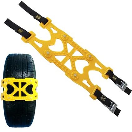 Snow Chains for Car - Vehicle Tire Snow Chains Anti-Skid - Cold Weather Vehicle Driving Safety Equipment for Outdoor Commuting Rock Slopes Ice Lane Long Rides