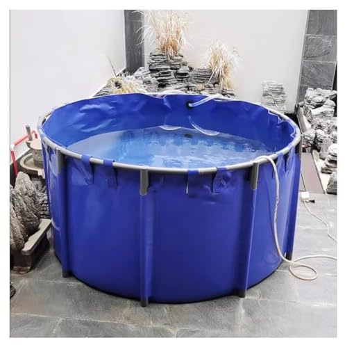 Großer, zusammenklappbarer PVC-Fischteichpool für die Koi-Zucht und landwirtschaftliche Bewässerung – langlebiger oberirdischer Wasserspeichertank mit Halterung, perfekt für den Außenbereich