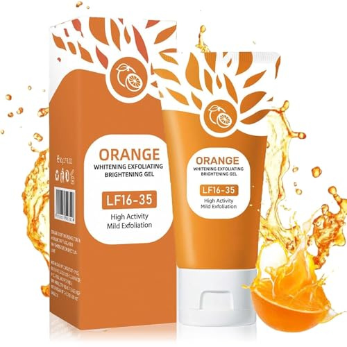 Orange Enzymes Exfoliating Gel, Natürliches Orange Peeling Gel, Porenreiniger Gesicht, Verfeinert Das Hautbild Und Wikt Gegen Unreinheiten Rötungen, Tiefenreinigung Und Feuchtigkeitsspendende (1, 50g)