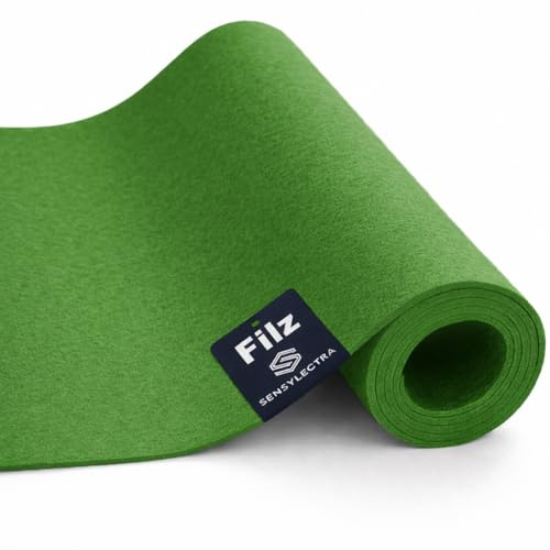Filzstoff Filzrolle,Filz Meterware,Taschenfilz Dekofilz Filzmatte,2mm Filzmatten,Bastelfilz für DIY Aufbewahrungstasche Filzunterlage Patchwork (Grasgrün, 300 * 30cm)