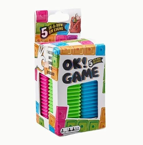 5 In A Row Game - Family Travel Games for Kids & Adults – Portable | Classic Board Fun - Portable Holiday Essentials - Strategy Board Games for 6+ - Perfect Travel Game for All Ages