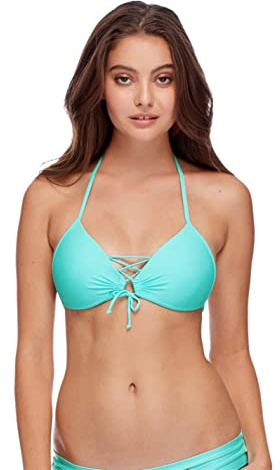 Body Glove Women's Updated Baby Love Molded Cup Triangle Bikini Top, Smoothies Sea Mist, Medium