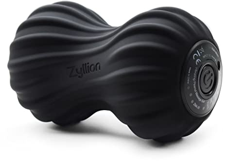 Zyllion Vibrating Peanut Massage Ball with 4 Modes - Cordless Rechargeable Electric Deep Tissue Massager Roller for Muscle Pain Relief, Black, ZMA-30