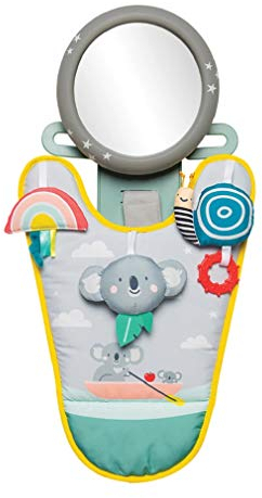 Koala In-Car Play Center Eltern- und Babyreisebegleiter. Car Activity Center mit Spiegel, um das Baby ab 0 Monaten vom Fahrersitz aus zu beobachten von Taf Toys 12485, grau