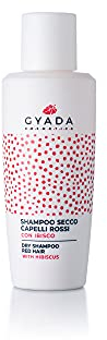 GYADA COSMETICS, Shampoo Secco Capelli Rossi, Lenitivo e Rinvigorente, Dona Volume e Freschezza, per Capelli Rossi, con Estratto di Ibisco, Aloe Vera, Vitamina B5 e Amido di Riso, 50gr