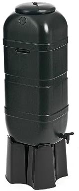 100L Slimline Water Butt Set Includes 4 part stand filler and Extra Connector Kit, Solution for the collection and storage of rainwater for use in your garden
