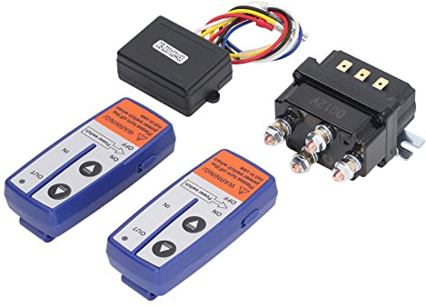 Fahrzeug-Relaisschalter, geringer Stromverbrauch, hoher Wirkungsgrad, 12 V, 250 A, wasserdichtes, langlebiges Seilwinden-Relais-Set mit 2 Controllern für Industriegeräte