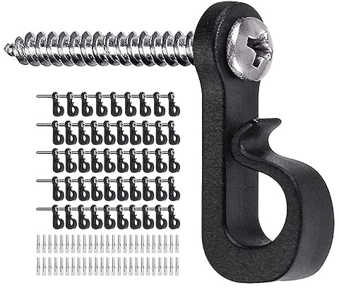 Eiflayn Q-Hanger, 50 Stück Schraubhaken,Weihnachtslichter Haken mit Kreuzschlitz-Schraube,Haken zum Schrauben,für Garage, Neujahr, Party oder andere hängende Dekorationen für Haus