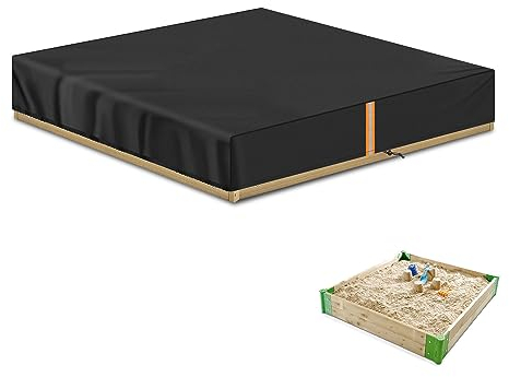 VANSHEIM Telo di Copertura per Sabbiera Impermeabile Copertura Sabbiera Giocattoli Copertura per Sabbiera con Coulisse Protezione UV Tessuto Oxford per Sabbiera Piscina Giardino 125x125x20cm