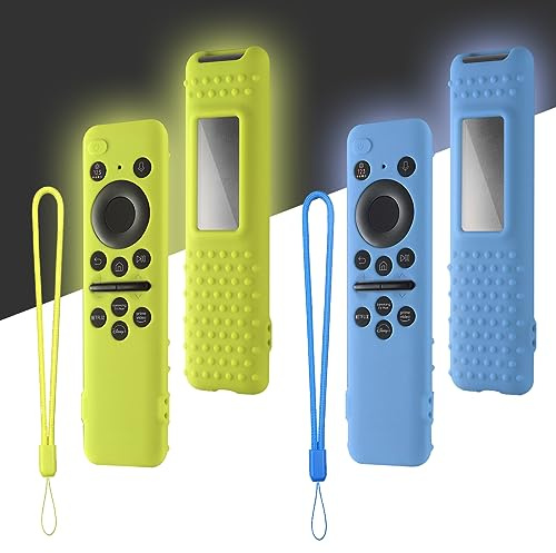 Funda para Samsung Remote Control 2023: WUZUN Compatible con TM2360E / TM2361E BN59-01432A / 01432J Smart TV Solar Cell Remote Cover Protectora de Silicona a Prueba de Golpes (Resplandor Azul + Verde)