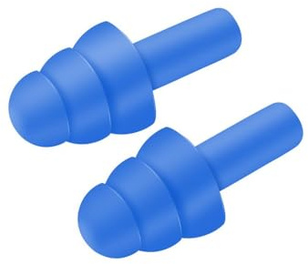 Blaue wiederverwendbare Silikon-Ohrstöpsel mit Linien, tragbarer Gehörschutz, geräuschunterdrückende Ohrstöpsel zum Schwimmen, Arbeiten, Fliegen