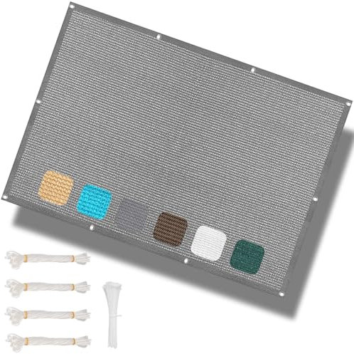 Voile D'Ombrage Respirant Rectangulaire 2.6 x 2.8 m Protection UV 98% Couvert Végétal Toile Pergola Perméable avec Corde pour Pergola, Fleurs, Patio, Lawn, Gris Clair
