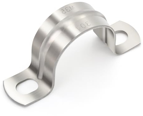 Ø 25 mm Rohrschellen FamlTol 10 Stk Edelstahl befestigungsschelle 2-Loch bügelschelle Kabelklemmen aus Edelstahl zur Befestigung von Rohren