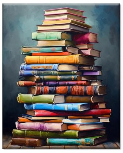 YALKIN Paint by Numbers for Adults Kits, Books Painting by Number Kits On Canvas, Without Frame DIY Color Oil Painting Acrylic Paints,Home Wall Decor Christmas16x20in/40x50cm