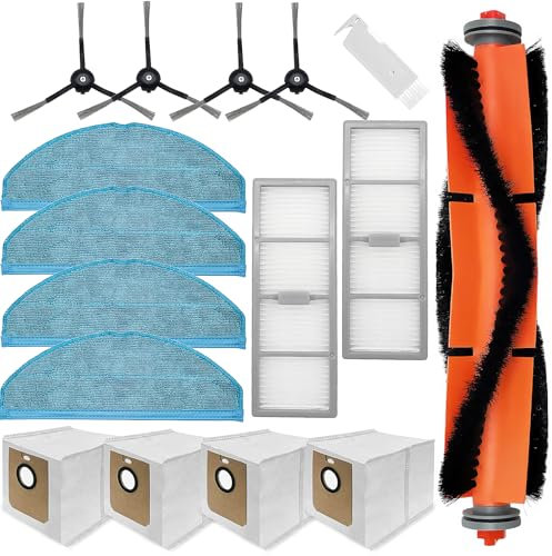 DianSung Accessoires pour Philips Homerun Serie 7000 XU7100/01 XU7100/02 robot aspirateur pièce de rechange, Brosses rouleau, Chiffon, sacs à poussière, brosses latérales, filtres