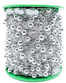 Pärlor String Pärlor, kedja krans, Pärlpärlsnöre Dekoration Fiskelina Konstgjorda pärlpärlor Kedja Garland Blommor Bröllopsfestdekoration(Sliver,5 METER)