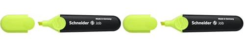 Schneider Schreibgeräte Textmarker Job, nachfüllbar, Gelb, 1 Stück (2er Pack)