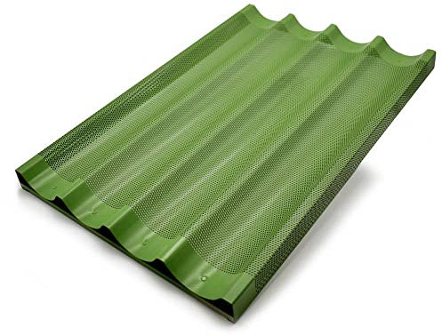Erre4M Backblech antihaftbeschichtet für Baguette gelocht Aluminium 60 x 40 cm auf Traverse